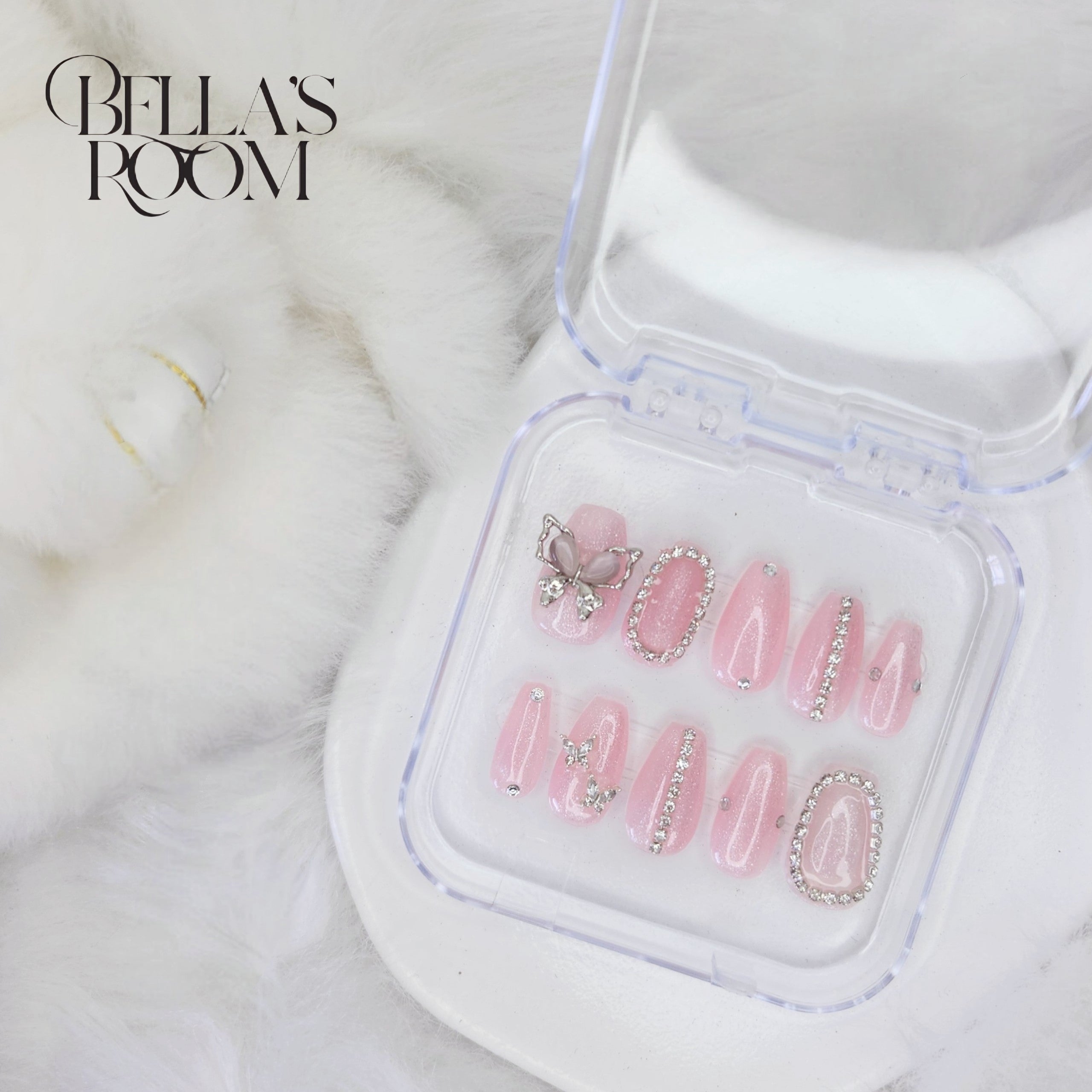 Baby Butterfly Nail Set (Blue & Pink )