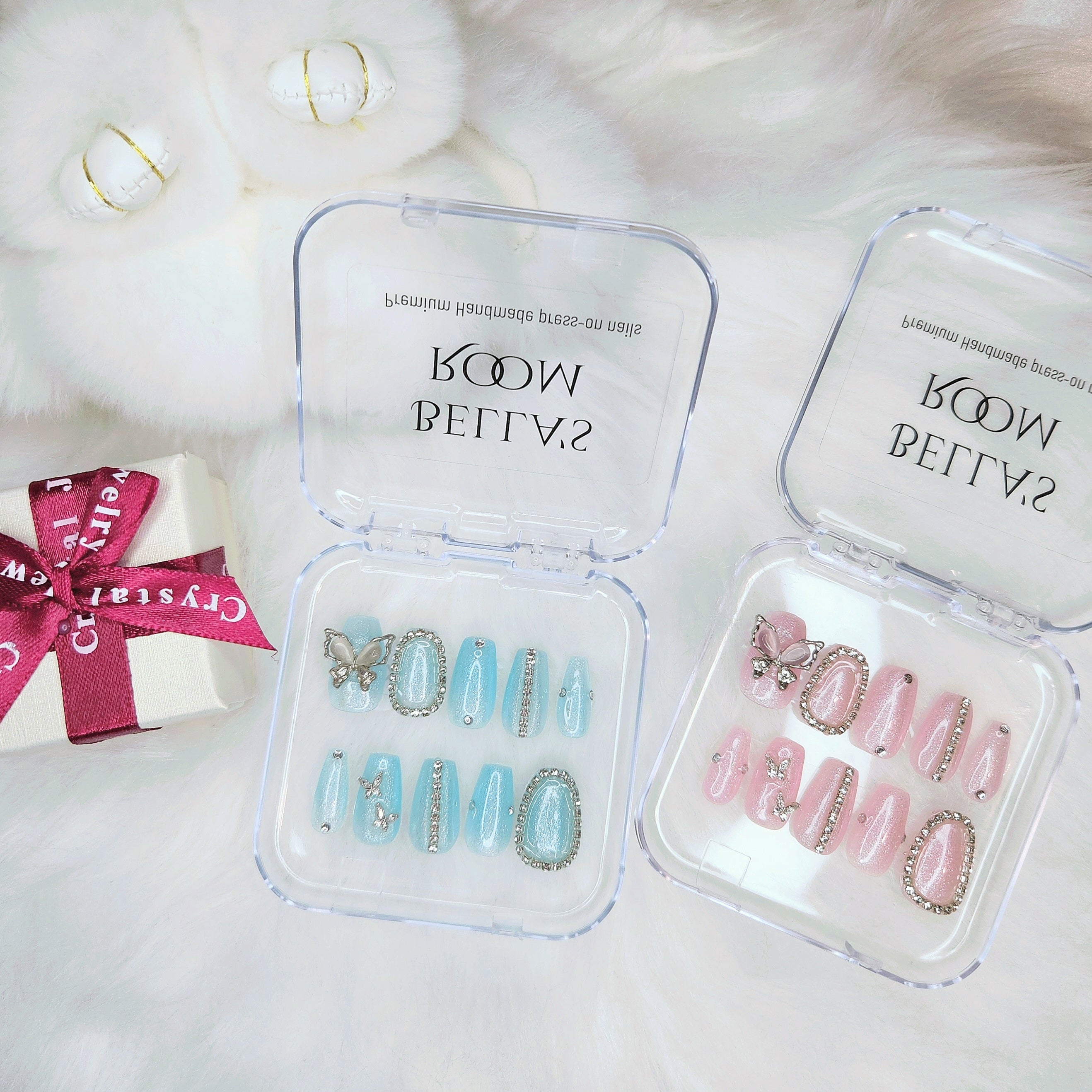 Baby Butterfly Nail Set (Blue & Pink )