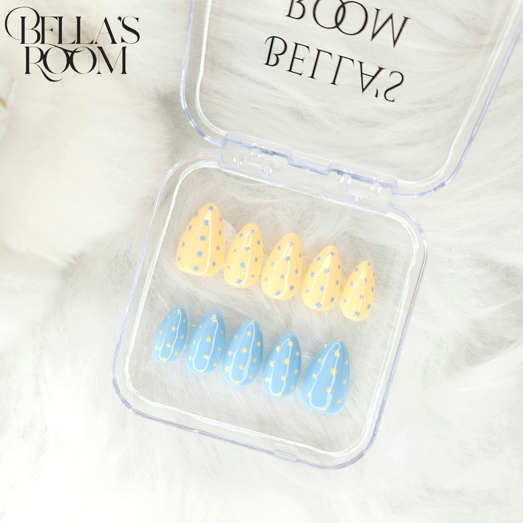 Dot Nail _ Yellow & Baby Blue