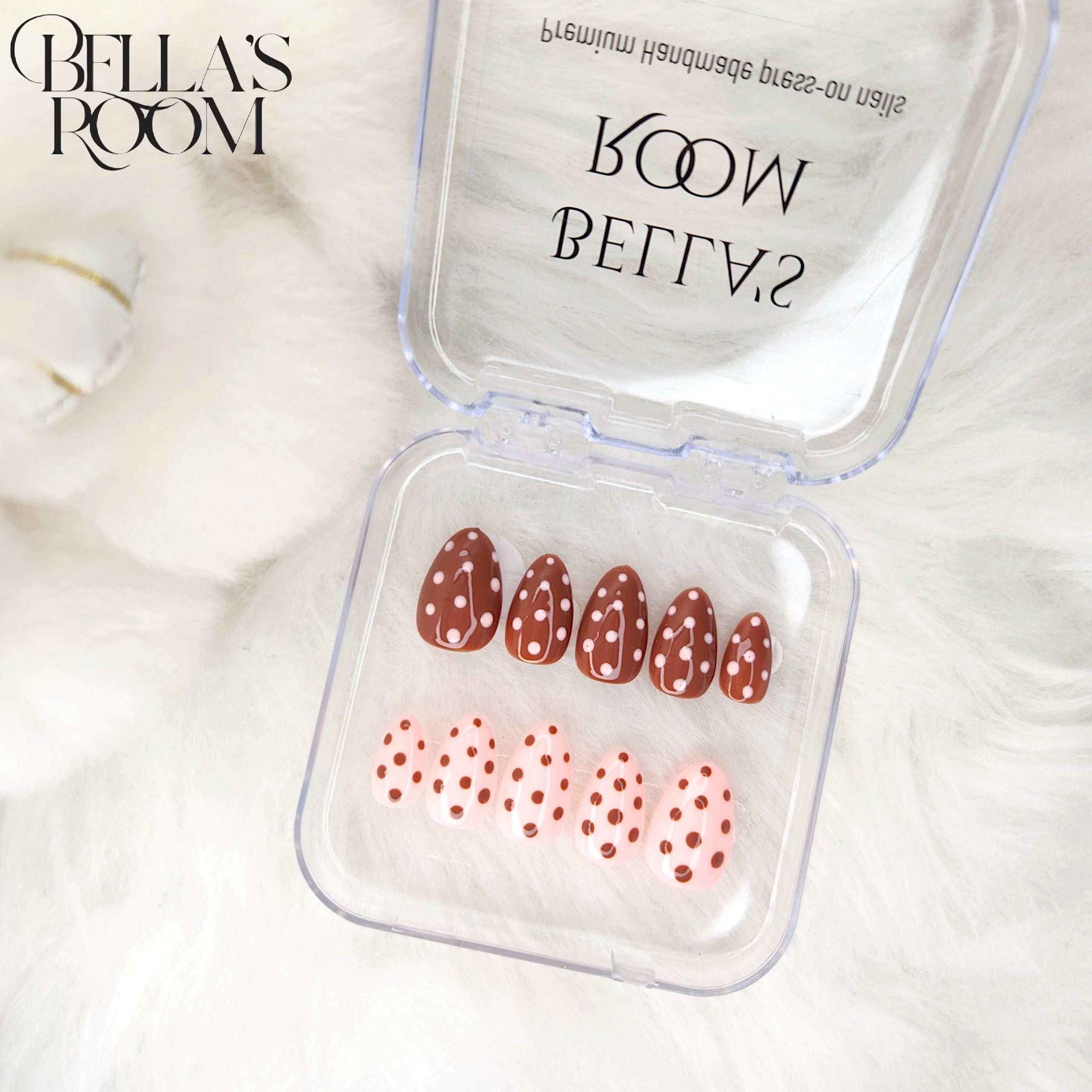 Dot Nail _ Pink & Brown (Best!)