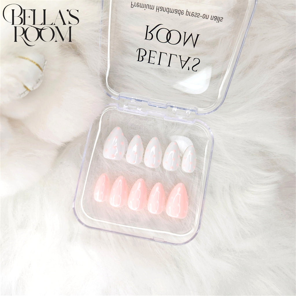Dot Nail _White&Pink
