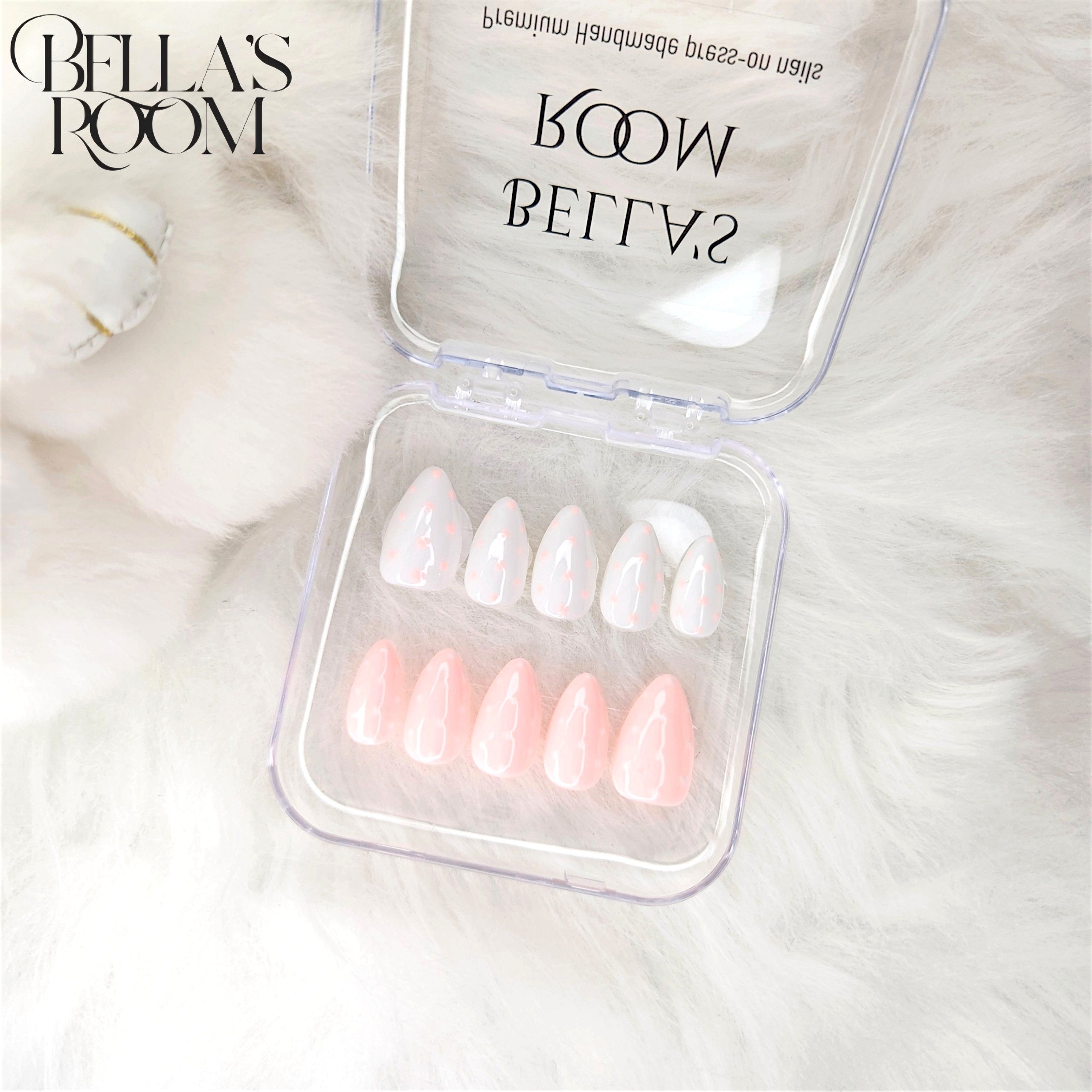 Dot Nail _White&Pink