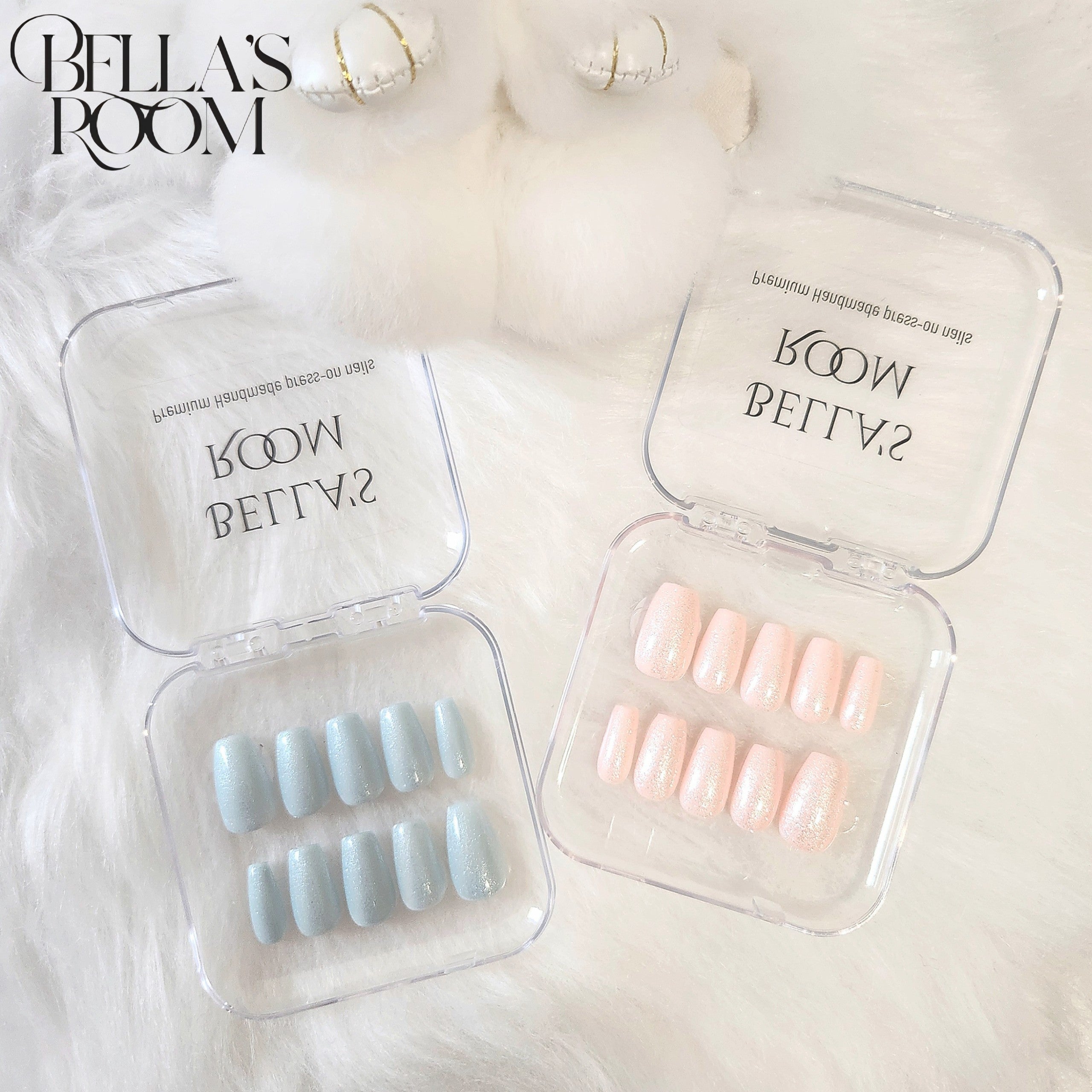 Glitter Nails Duo (Pink & Blue)